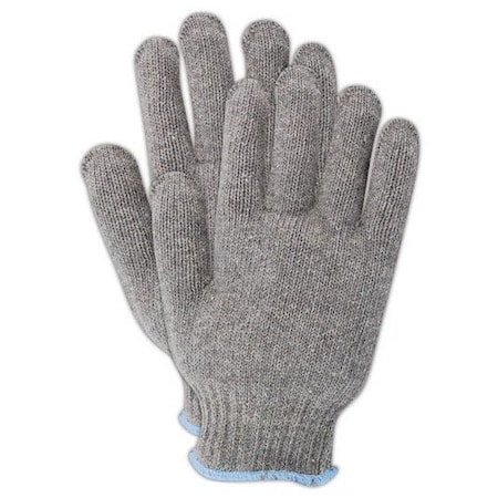 Magid Machine Knit Gloves, Gray, L, 12 PK G593